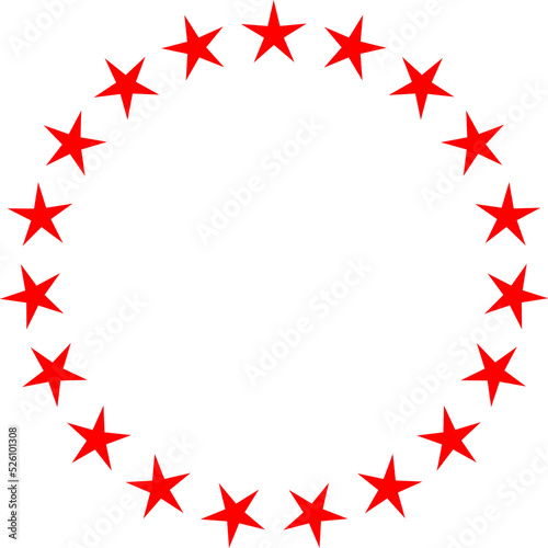 red stars with circle
