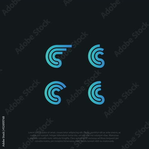 cs logo vector with combining letter C and S in one circular concept 