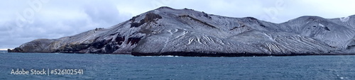 Panorama of snow covered mountains at Deception Island  Antarctica