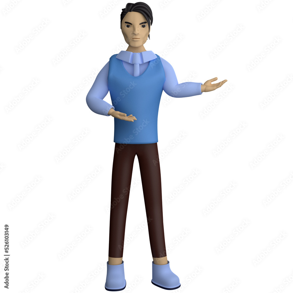 3d render illustration of businessman character