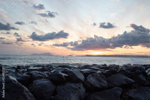 sunset over the sea in Italy 