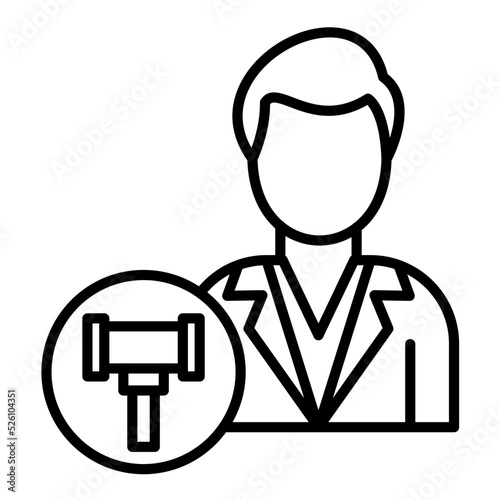 Public Defender Male Line Icon