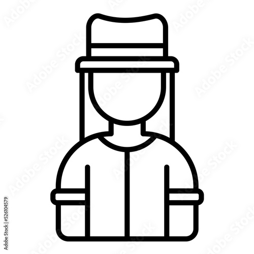 Survivalist Female Line Icon