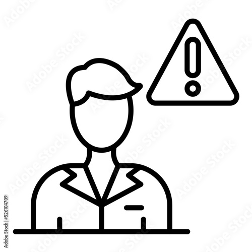 Cautious Line Icon