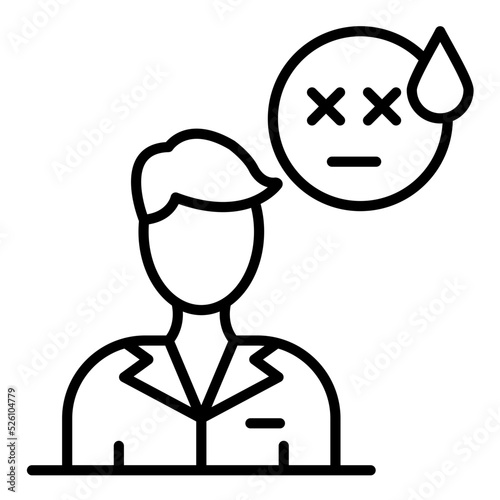 Exhausted Line Icon