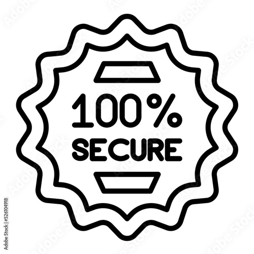 100% Safe Line Icon