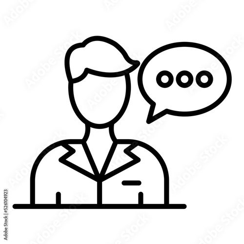 Verbal Communication Line Icon