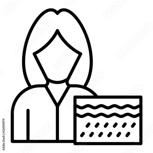 Dermatologist Female Line Icon