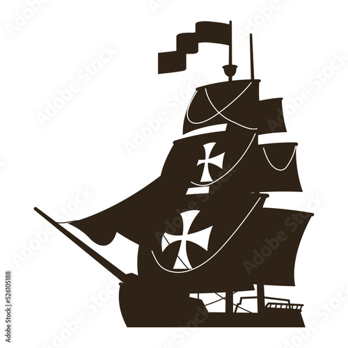 caravel sailboat silhouette