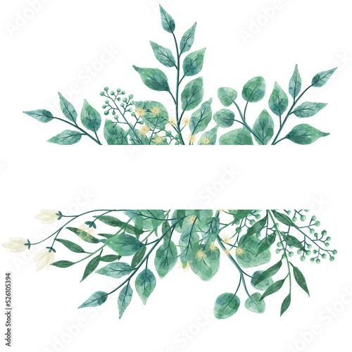 Watercolor floral FRAMES png with transparent background