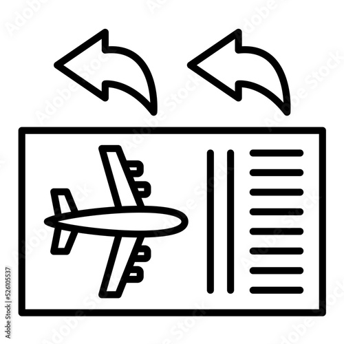 Ticket Refund Line Icon