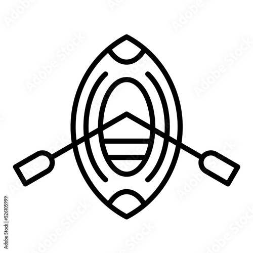 Rowing Boat Line Icon