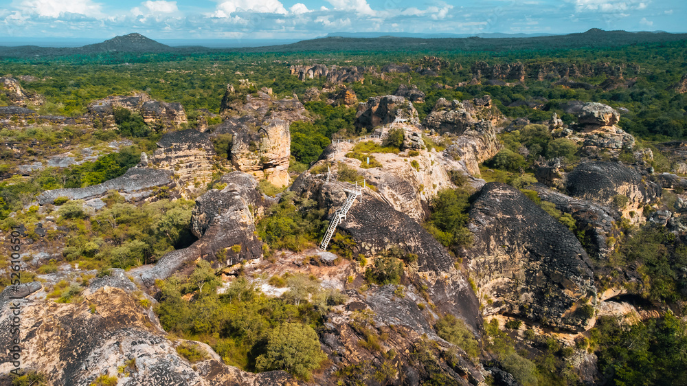 Paisagem Natureza Parque Nacional das 7 Cidades Piauí Rocha Árvore Cênico Brasil Céu Rocha Árvore Turismo Viagem Viajar Brasil