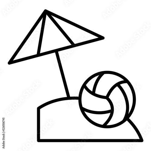 Beach Volleyball Line Icon