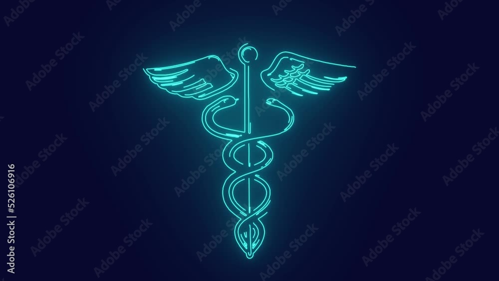 caduceus Medical Symbol Of Healthcare futuristic technology animation