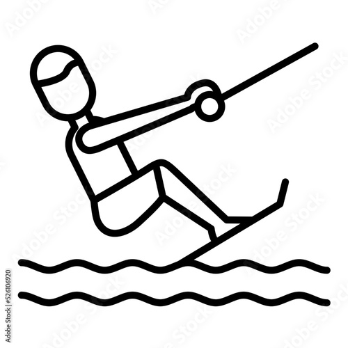 Wakeboarding Line Icon