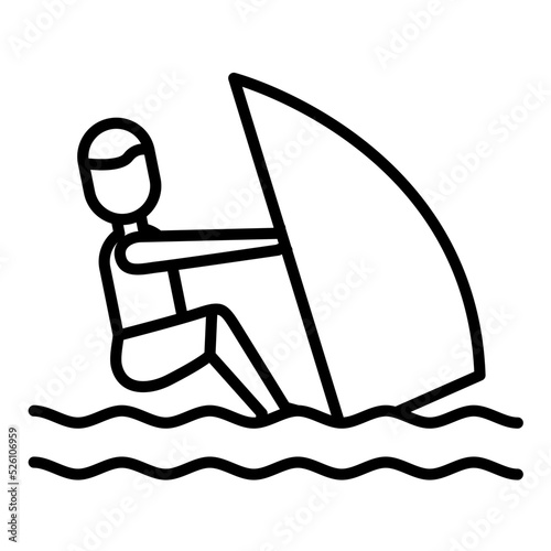 Windsurfing Line Icon