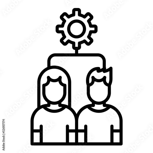 Self Organizing Team Line Icon