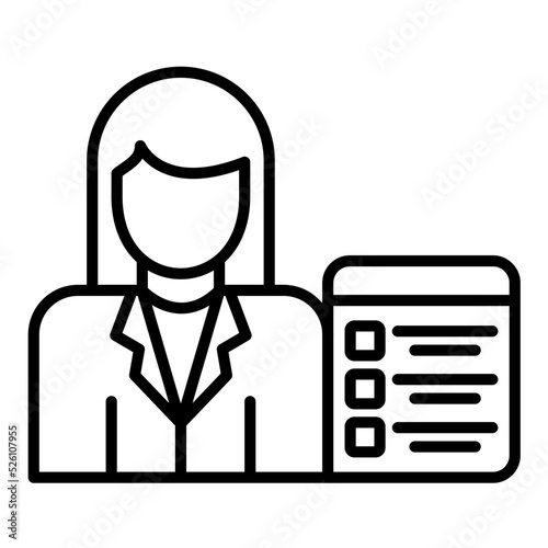 Recruiter Female Line Icon