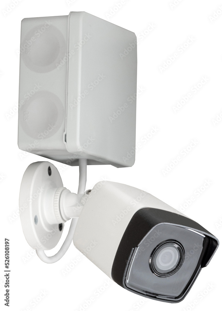 Spherical IP security cameras on white