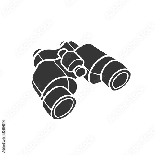 Binoculars Icon Silhouette Illustration. Adventure Vector Graphic Pictogram Symbol Clip Art. Doodle Sketch Black Sign.