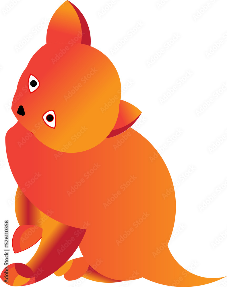 Kitten design with gradient used. Kitten design with gradient used.