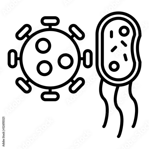Bacteria And Virus Line Icon