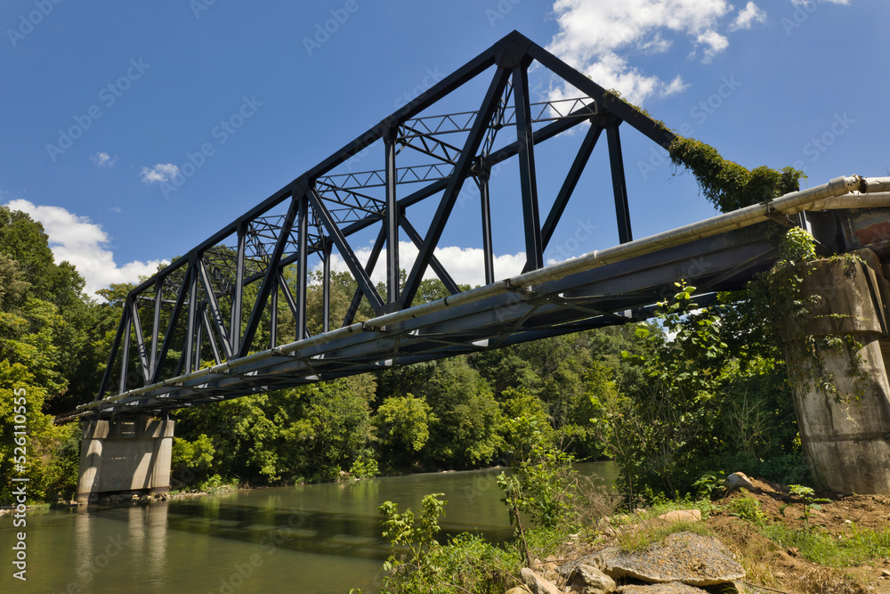 Railroad Trestle bridge over Shenandoah River, Virginia. 