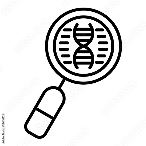 Genetic Finding Line Icon