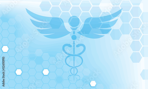 health poster with caduceus