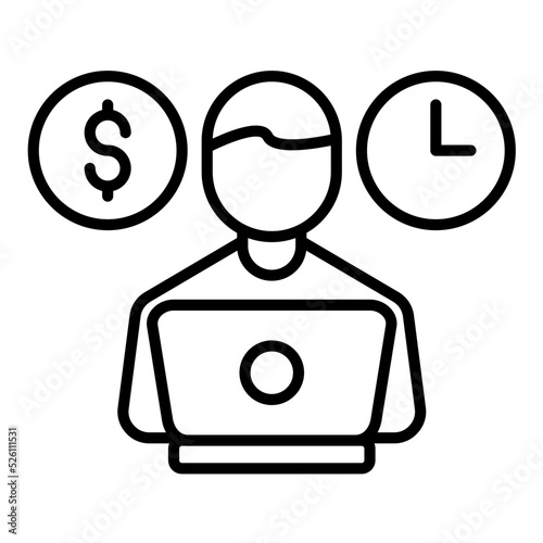 Freelancing Line Icon