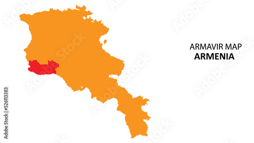 Armavir State and regions map highlighted on Armenia map.