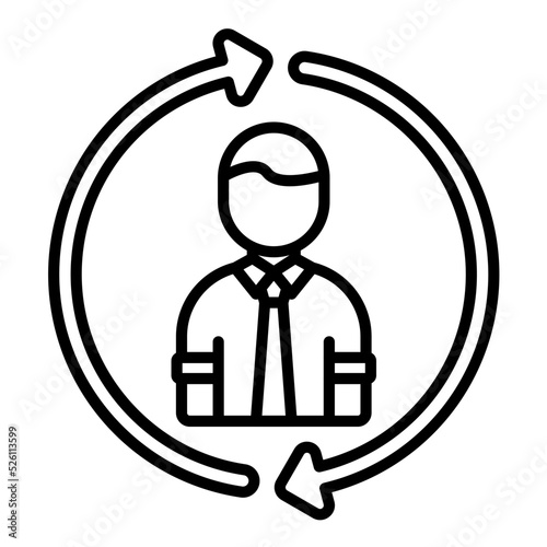 Job Rotation Line Icon