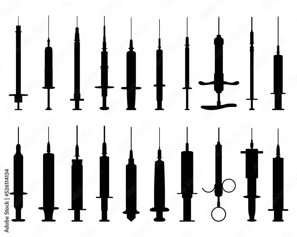 custom made wallpaper toronto digitalBlack silhouettes of syringes on a white background	