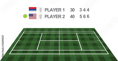 Tennis score board. vector illustration