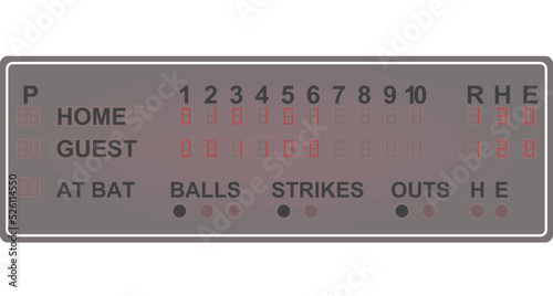 Baseball score board. vector illustration
