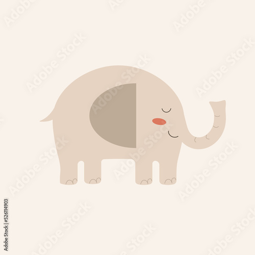 Elephant cartoon boho style. Vector illustration