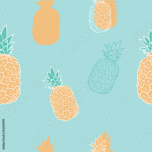 Seamless Pattern of Pineapple