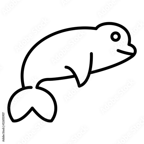 Beluga Whale Line Icon