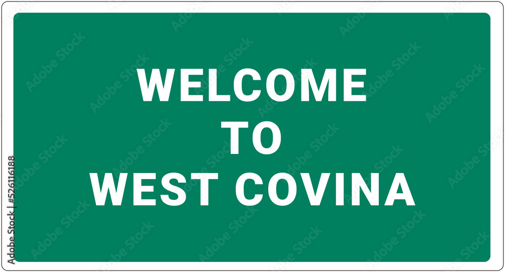 to West Covina. West Covina logo on green background. West