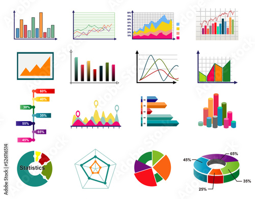 statistic diagram chart colorful. diagram chart graph elements vector business infographic diagram data template. colorful diagram and chart icons.
