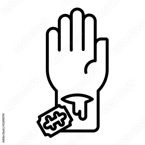 Self Harm Line Icon