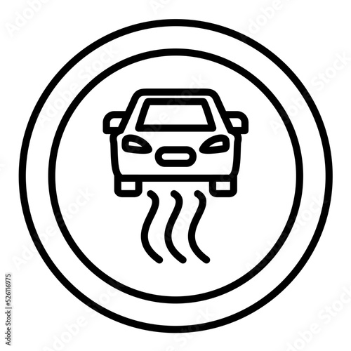 Slippery Road Line Icon