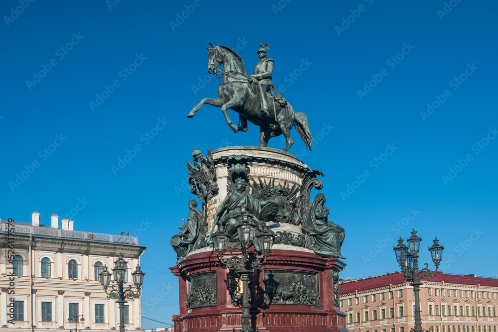The monument to Nicholas I , Russian imperator in St. Petersburg, Russia