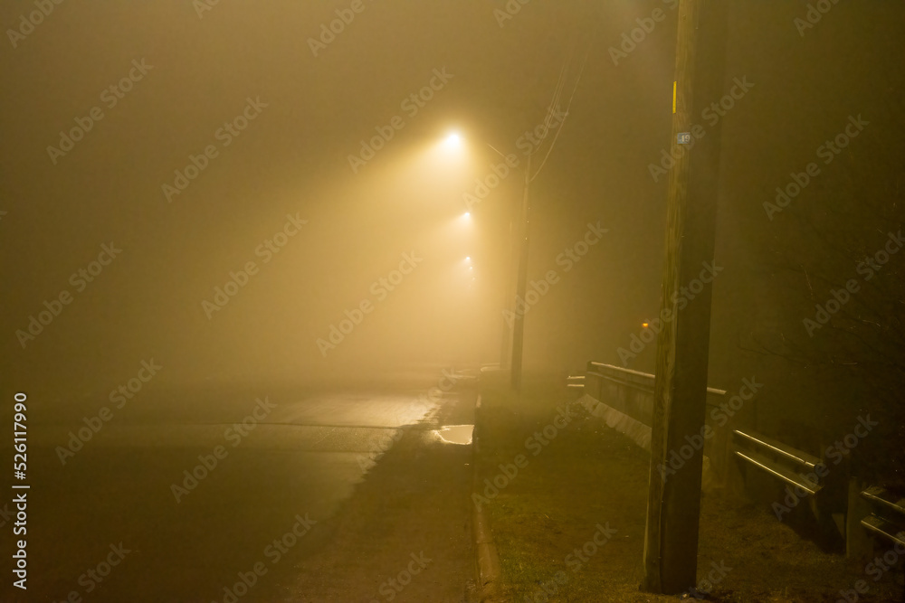 street in fog