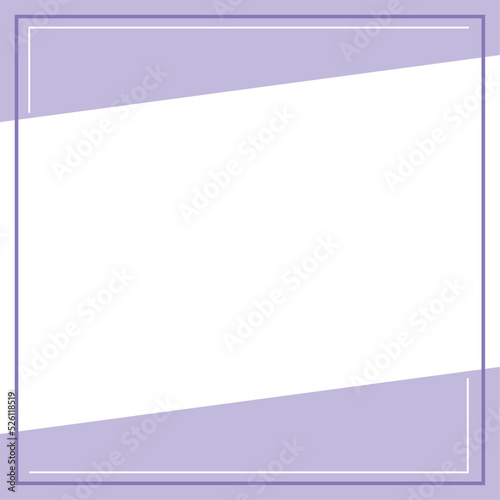 Violet and white background color with stripe line shape. Suitable for social media post and web internet ads. Template layout. Frame, boarder for text, picture, advertisement. Empty space. 
