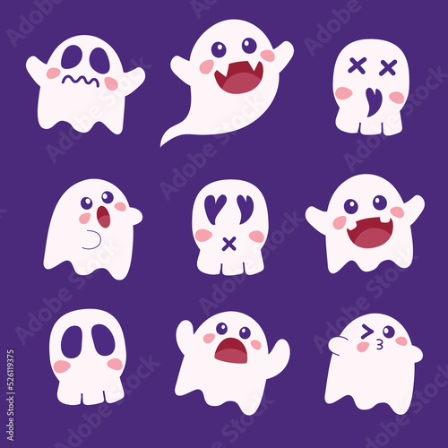 Cute doodle Halloween Ghost for Decorative