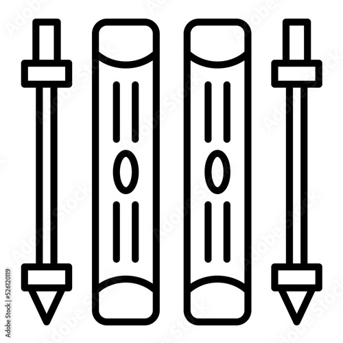 Skis Line Icon
