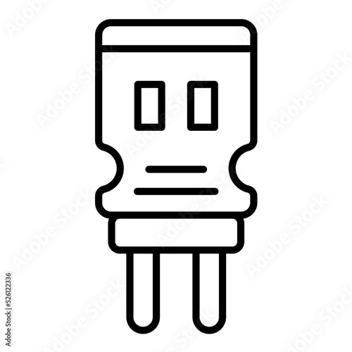 Capacitor Line Icon