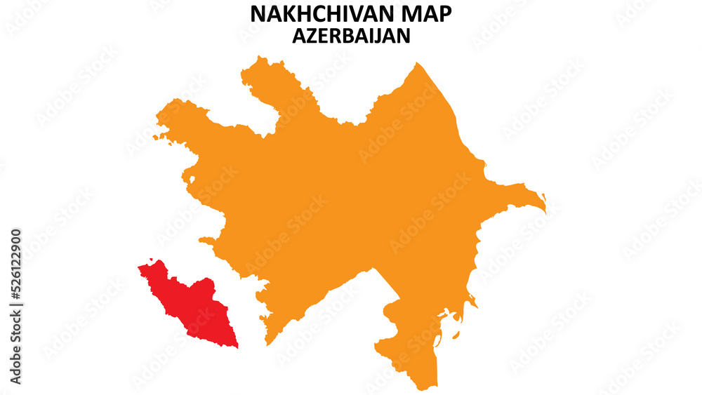 Nakhchivan State and regions map highlighted on Azerbaijan map.